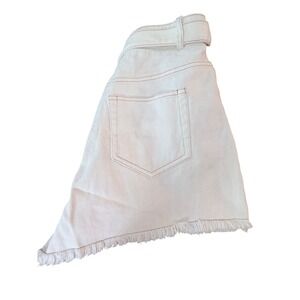 Shoe Fly Denim Shorts Womens Medium White Distressed Frayed Belted